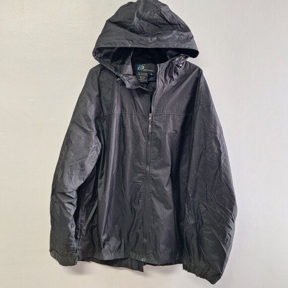 i5 Apparel Windbreaker Black Mens XL Lightweight Zip Hood Outdoor Jog Jacket - Picture 1 of 11